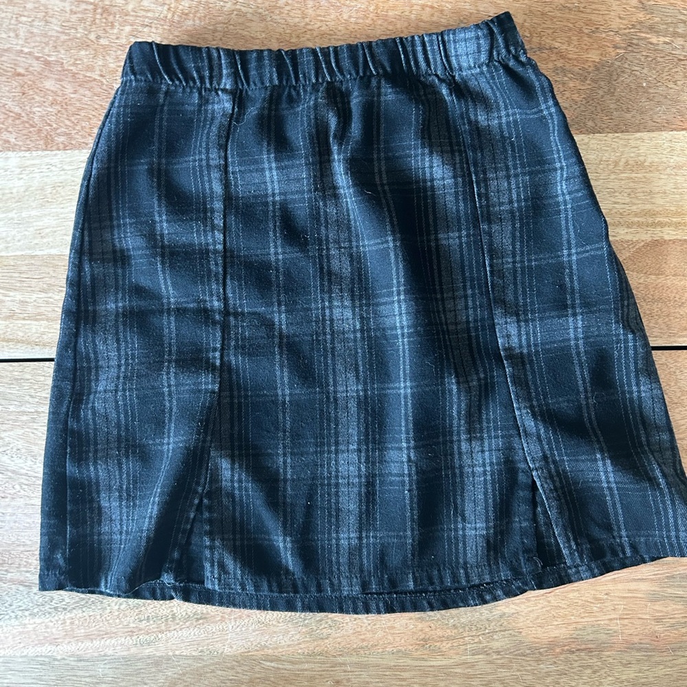 Brandy Melville Black Checkered Mini Skirt
